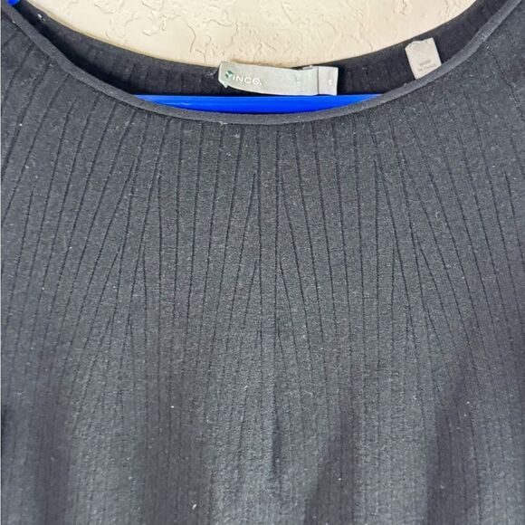 Vince Scoop Neck Ribbed Wool Blend Black Sweater Dress Size XS - Picture 11 of 12